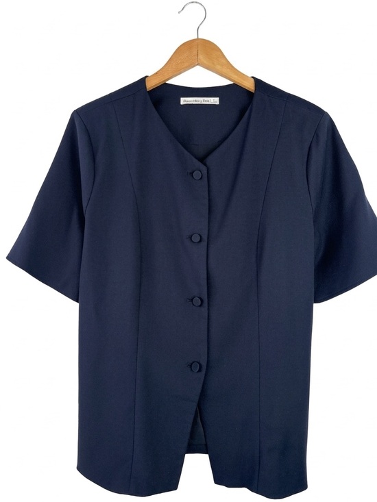 Abercrombie & Fitch Jackets & Blazers - Abercrombie & fitch Classic Navy Button Front Short Sleeve Blazer